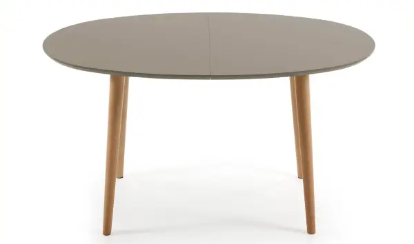 Mesa de comedor ovalada extensible marrón Oqui