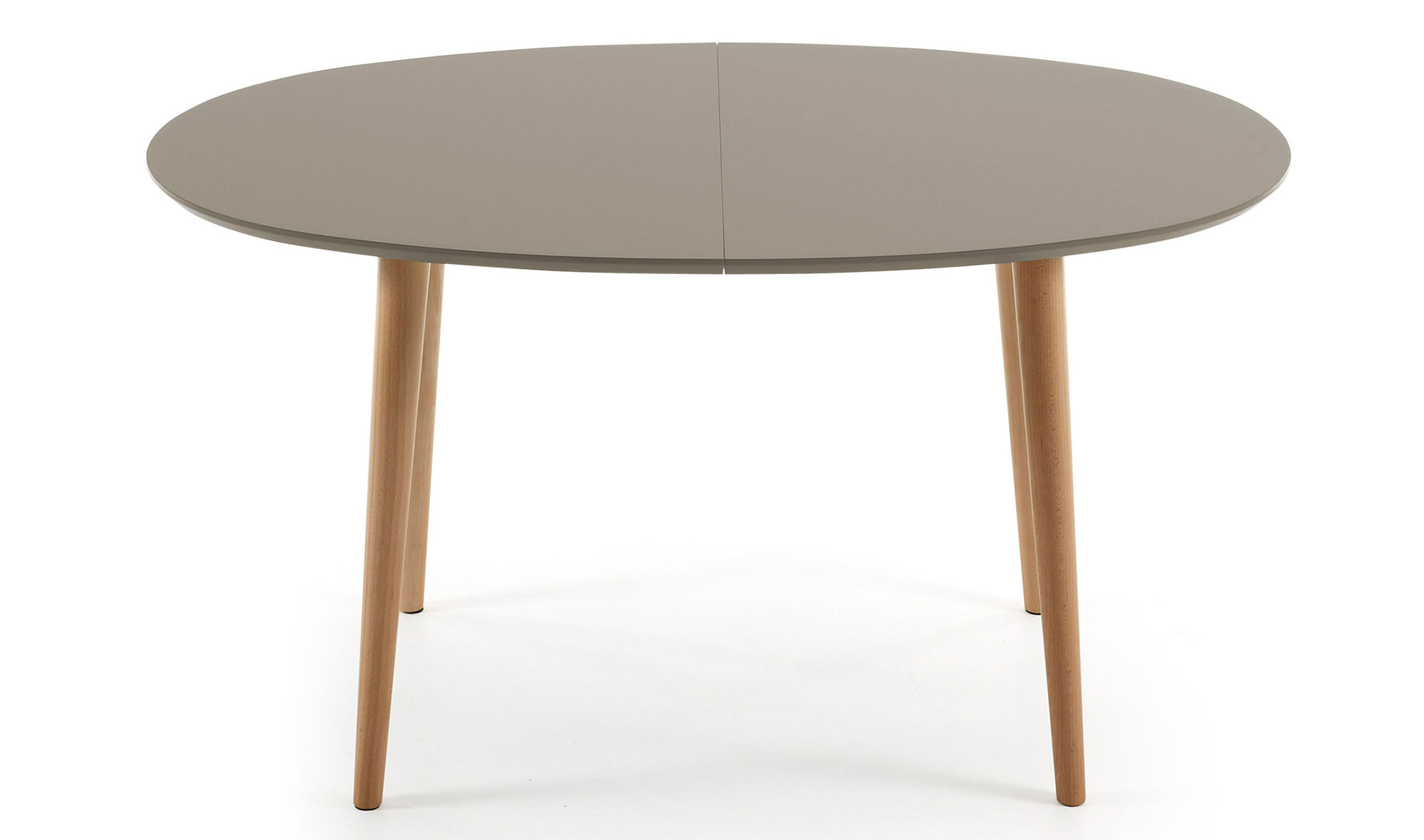 Mesa de comedor ovalada extensible marrón Oqui