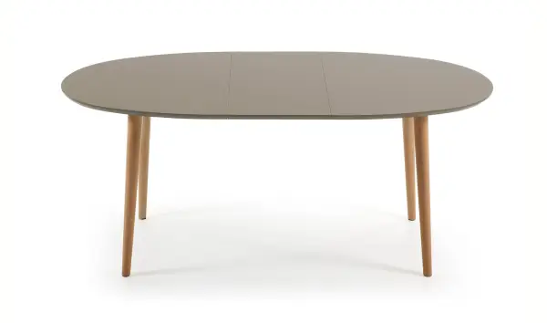 Mesa de comedor ovalada extensible marrón Oqui