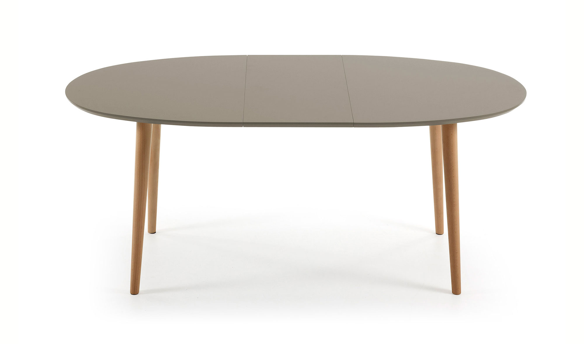 Mesa de comedor ovalada extensible marrón Oqui