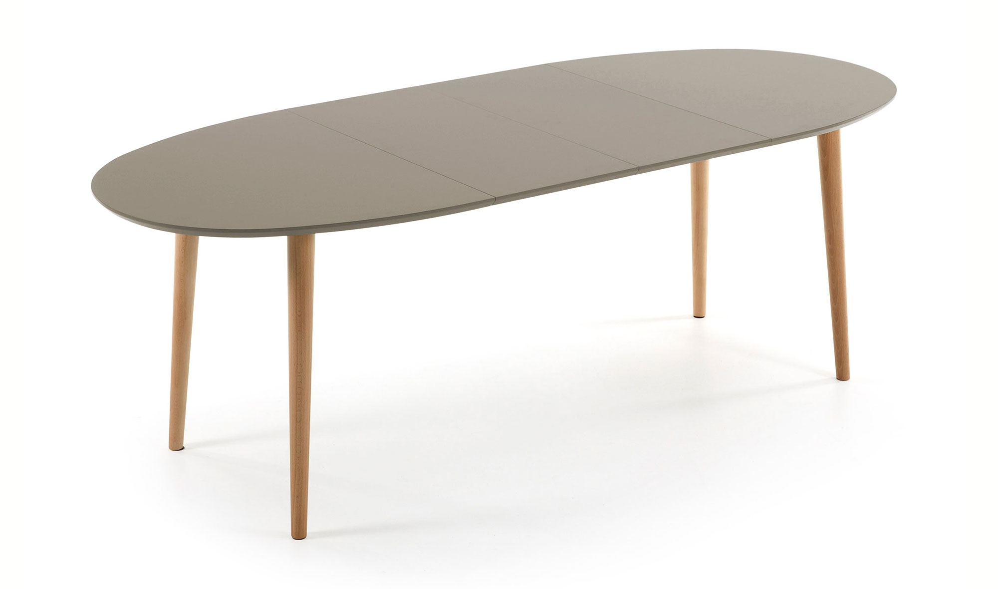 Mesa de comedor ovalada extensible marrón Oqui