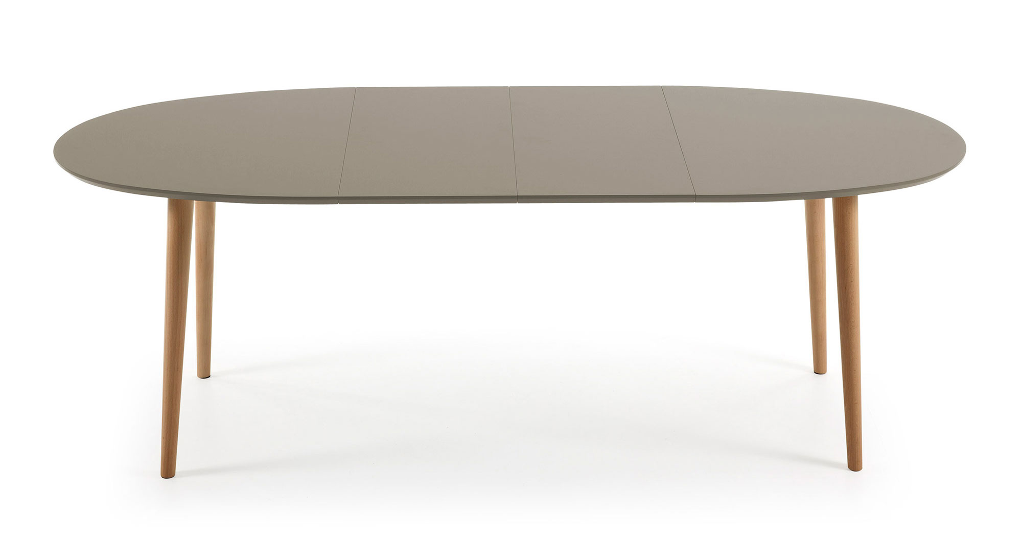 Mesa de comedor ovalada extensible marrón Oqui