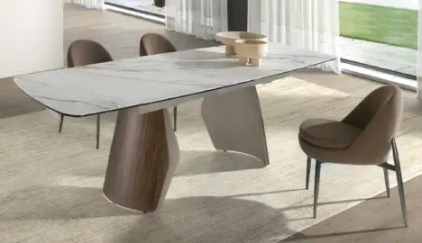 Mesa de comedor extensible barril porcelánico Nova