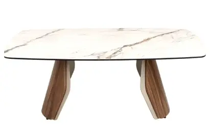 Mesa de centro ovalada barril porcelánico Luxe