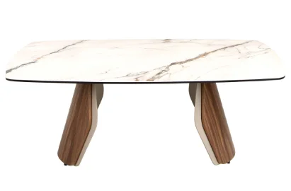 Mesa de centro ovalada barril porcelánico Luxe