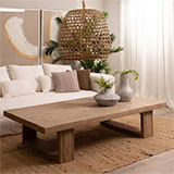 Mesa de centro de madera de pino natural