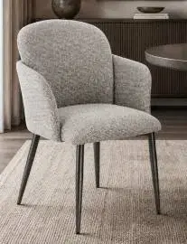 Silla metal y tapizado gris claro Atenea