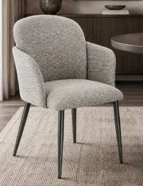 Silla metal y tapizado gris claro Atenea