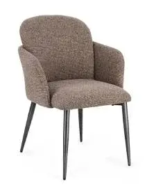 Silla metal y tapiado gris Atenea