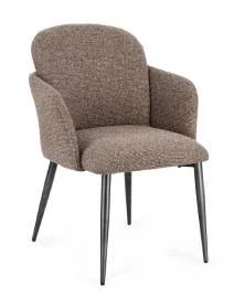 Silla metal y tapiado gris Atenea