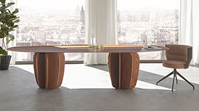 Mesa de comedor nogal de diseño Coral by Punt