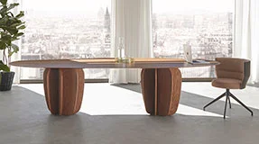 Mesa de comedor nogal de diseño Coral by Punt Mesa de comedor nogal de diseño Coral by Punt