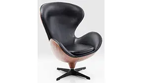 Sillón giratorio Lounge negro Walnut Kare