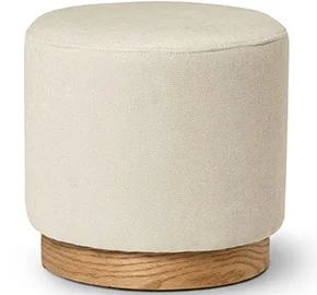 Puff tapizado beige Sangu