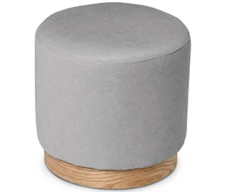 Puff tapizado gris Sangu