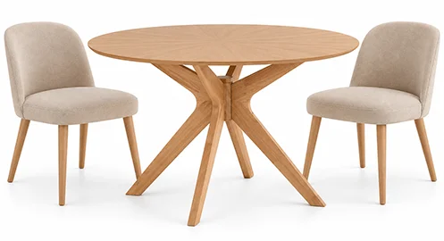 Mesa de comedor redonda roble Carmel