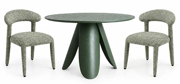 Mesa comedor redonda verde Dorsten