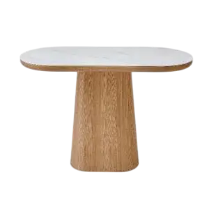 Consola 120 cm. Roble y porcelánico blanco