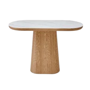 Consola 120 cm. Roble y porcelánico blanco