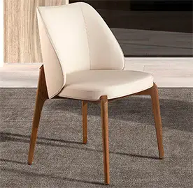 Silla nogal y polipiel crema Valisse Silla nogal y polipiel crema Valisse