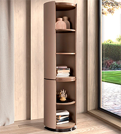 Librer�a curva nogal y polipiel vis�n Lunaris