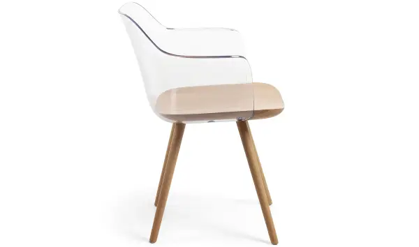 Sillón madera natural y transparente Klan