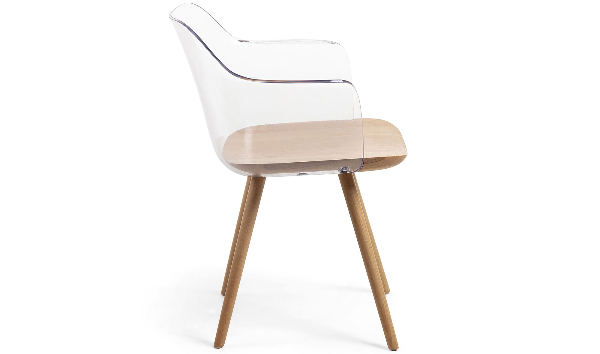 Sillón madera natural y transparente Klan