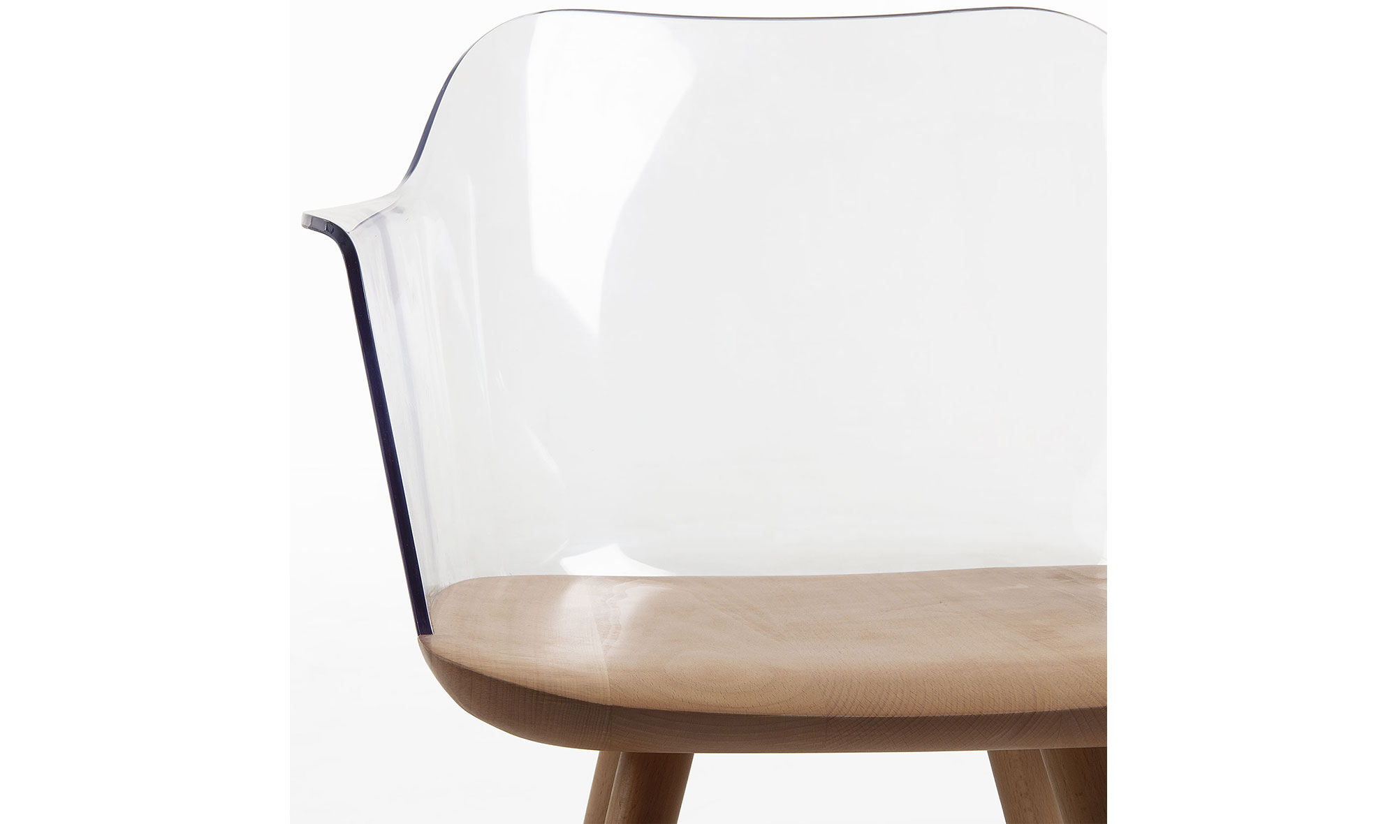 Sillón madera natural y transparente Klan