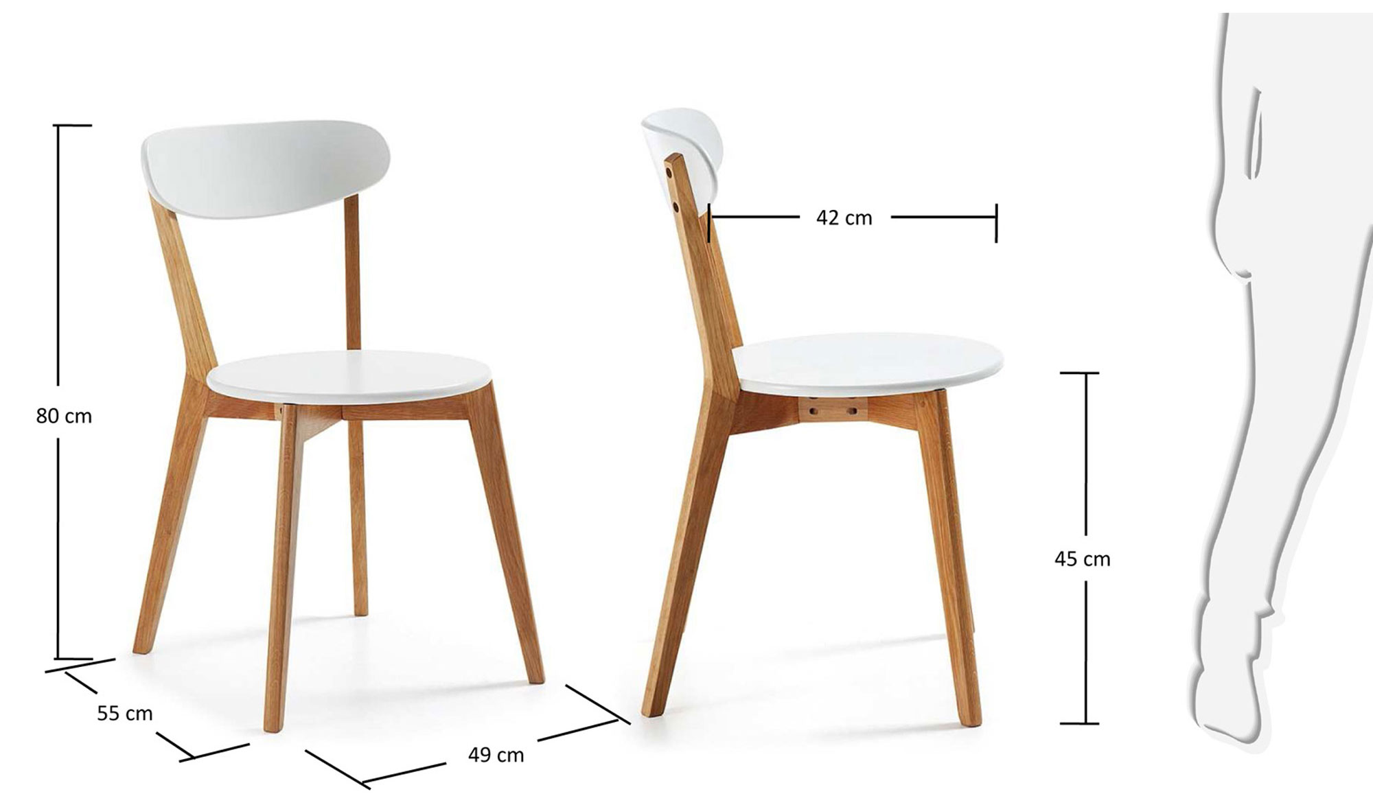 Silla blanca nórdica Areia