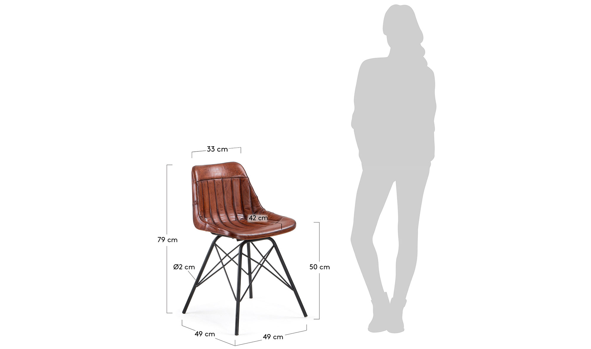 Silla cuero vintage Butri