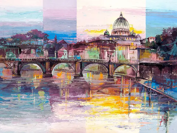 Cuadro canvas roma di sera