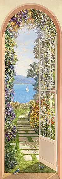 Cuadro canvas giardino sul lago