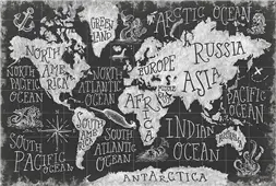 Cuadro canvas mythical map I