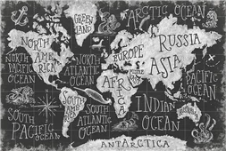 Cuadro canvas mythical map I