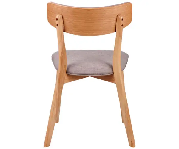 Silla roble y gris claro nórdica Anias