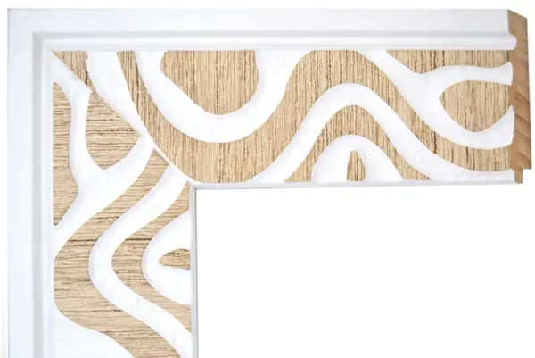 Espejo olas madera y blanco II