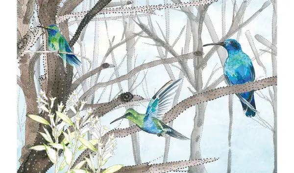 Papel pintado Colibri Glamora by Silvia Betancourt