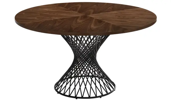 Mesa de comedor redonda industrial Gari
