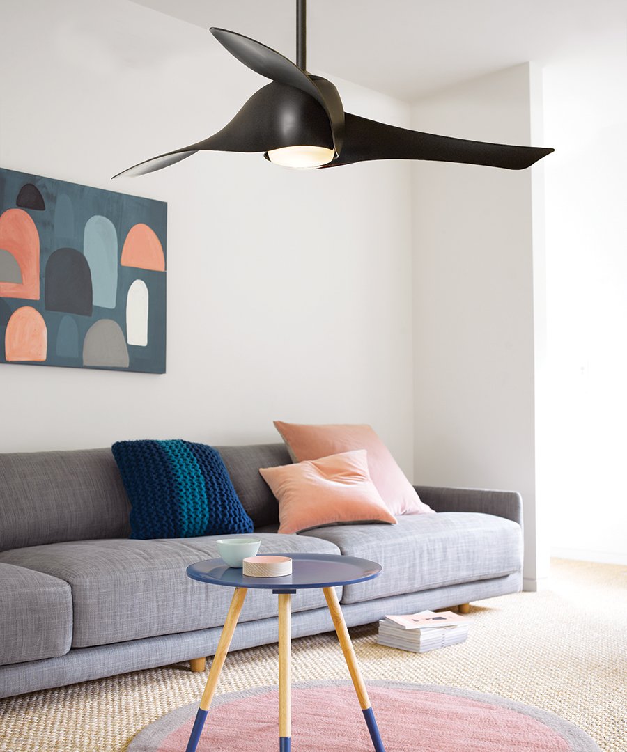 ventilador ARAMIS negro con luz