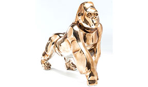 Figura decorativa Gorila dorado