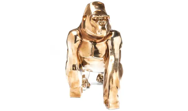Figura decorativa Gorila dorado