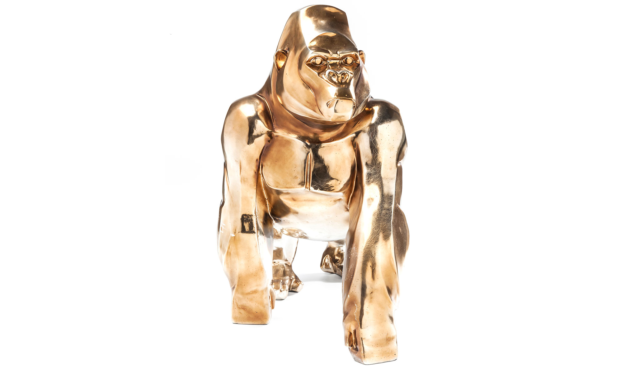 Figura decorativa Gorila dorado