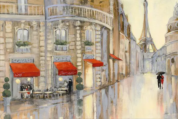 Cuadro canvas touring paris couple