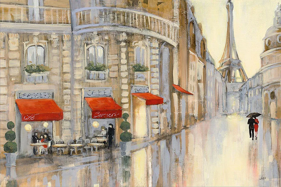 Cuadro canvas touring paris couple