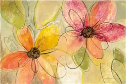 Cuadro canvas neon floral