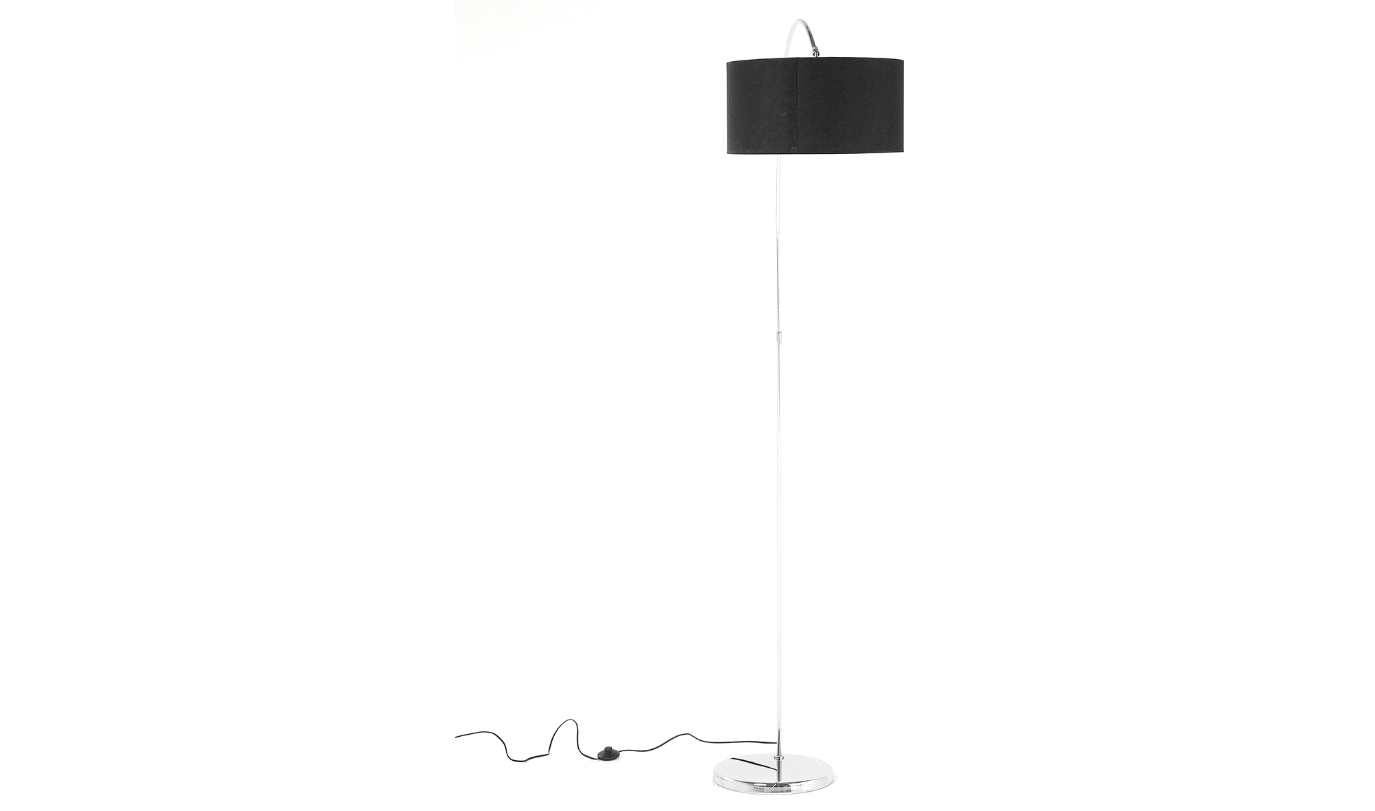 Lámpara de pie Gooseneck negro