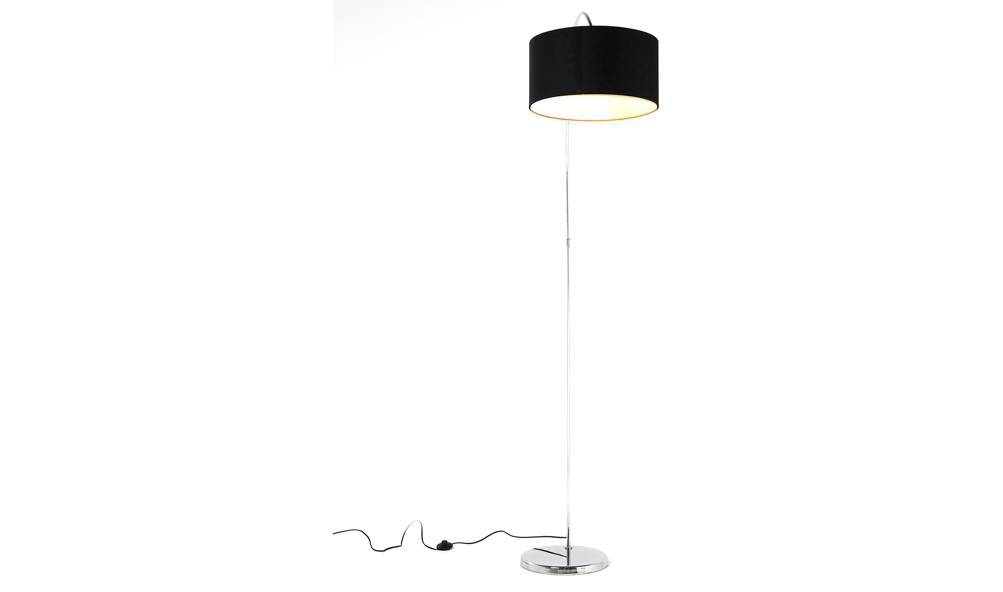 Lámpara de pie Gooseneck negro