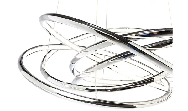 Lámpara de techo Saturn LED cromo grande