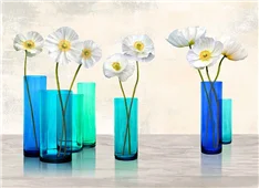 Cuadro canvas poppies in crystal vases