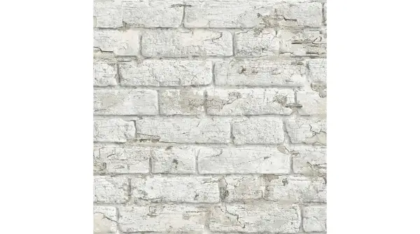 Papel pintado ladrillos blanco desgastado by Koziel